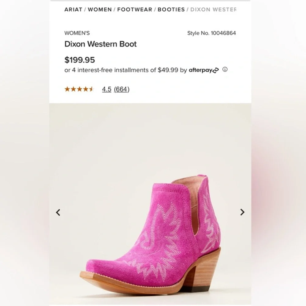 Ariat pink Dixon Boots - Picture 4 of 9
